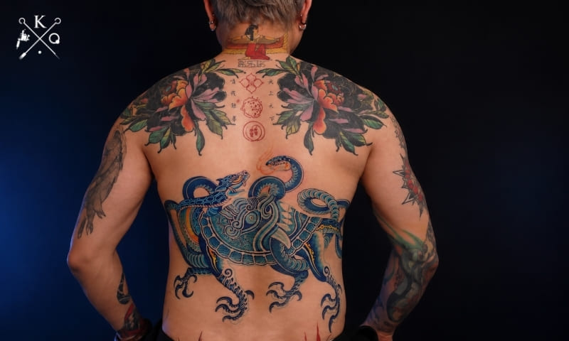 Phong cách Asian Style cover hình xăm cũ diện tích lớn Phong cách Asian Style cover hình xăm cũ diện tích lớn