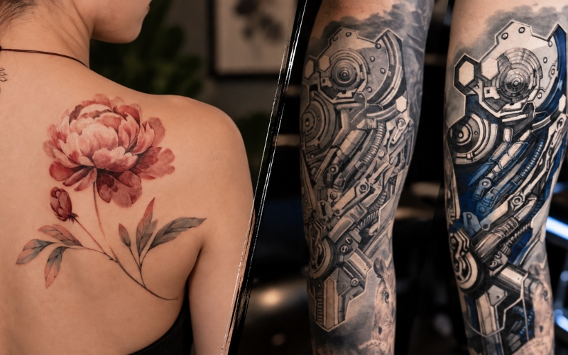 Phong cách màu nước và kỹ thuật xăm cover up