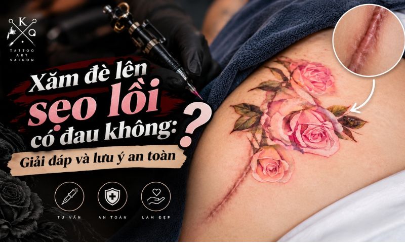 Xăm đè lên sẹo lồi có đau không và những lưu ý an toàn