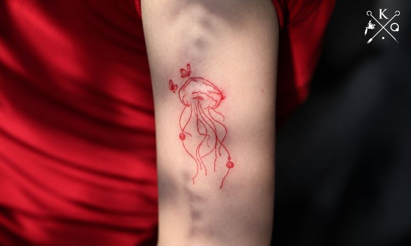 Xăm fine line nghệ thuật tại K Tattoo Xăm fine line nghệ thuật tại K Tattoo