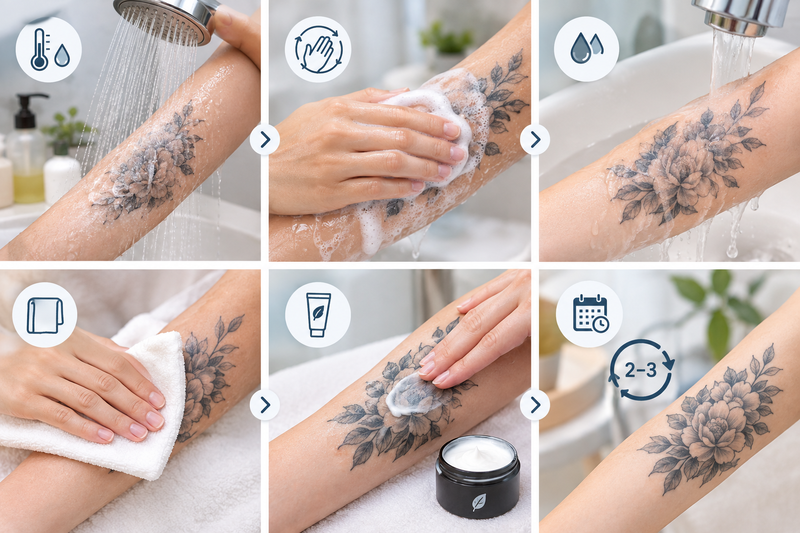 Cách vệ sinh vùng xăm sau khi tháo miếng dán bảo vệ Cách vệ sinh vùng xăm sau khi tháo miếng dán bảo vệ