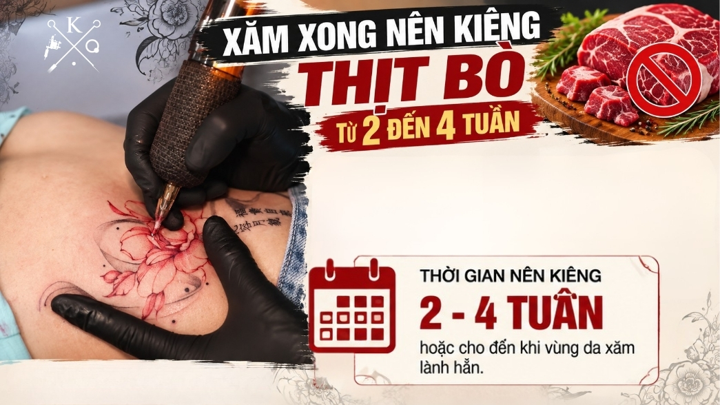 Xăm xong kiêng thịt bò bao lâu? 