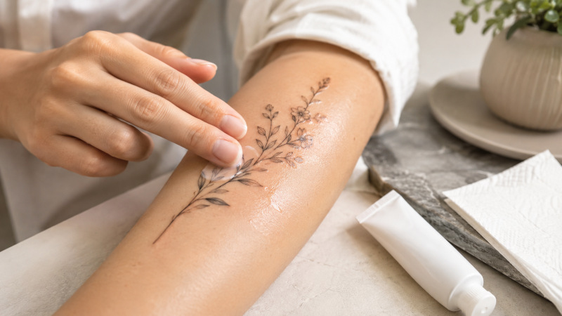 Bôi thuốc và dưỡng ẩm đúng cách sau khi xăm