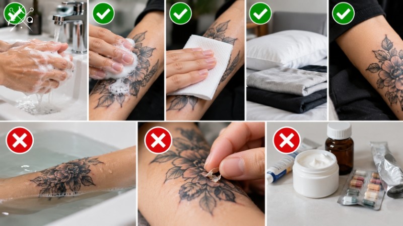 Các bước chăm sóc tạm thời khi nghi ngờ hình xăm bị nhiễm trùng Các bước chăm sóc tạm thời khi nghi ngờ hình xăm bị nhiễm trùng