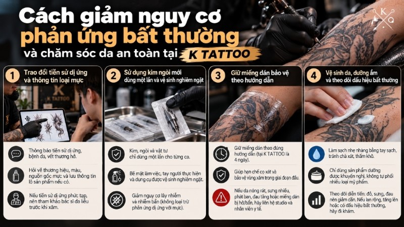Hướng dẫn vệ sinh và chăm sóc da sau xăm tại K Tattoo