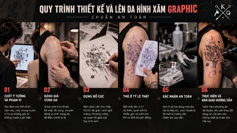 Quy trình thiết kế và xăm hình graphic chuẩn và an toàn