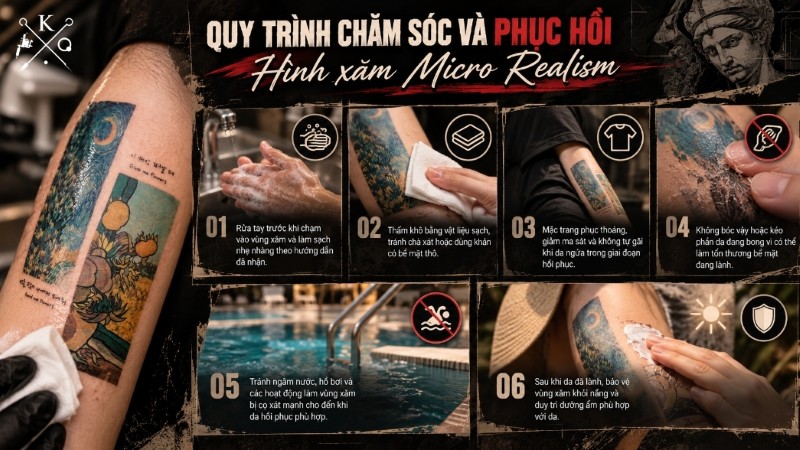 Quy trình chăm sóc và phục hồi sau khi xăm