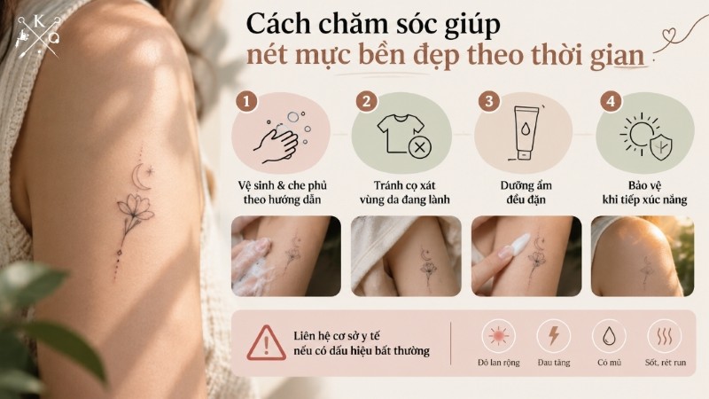 Cách chăm sóc giúp nét mực bền và đẹp sau khi xăm