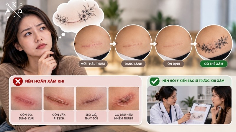 Tư vấn bác sĩ trước khi thực hiện xăm che vết mổ ruột thừa Tư vấn bác sĩ trước khi thực hiện xăm che vết mổ ruột thừa