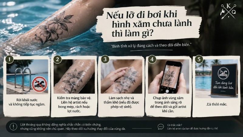 Cách chăm sóc hình xăm khi lỡ đi bơi 5 bước chăm sóc và theo hình xăm chưa lành sau khi đi bơi